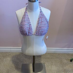 Gap red white and blue triangle bikini top